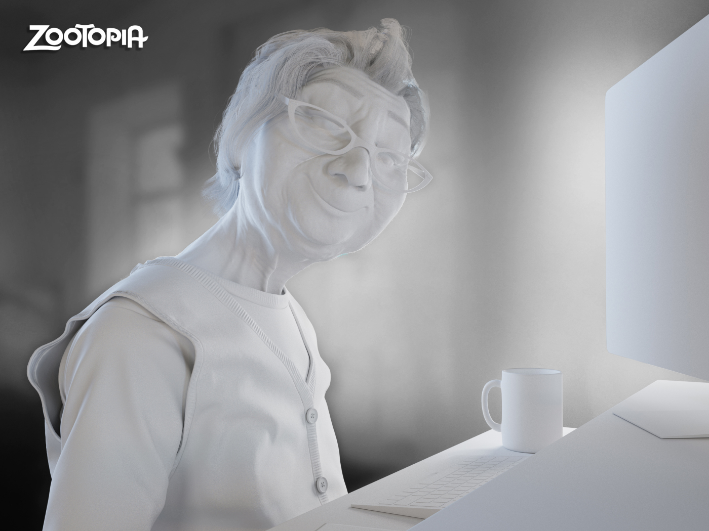 3D Model of a Granny Inspired by Zootopia's Sloth