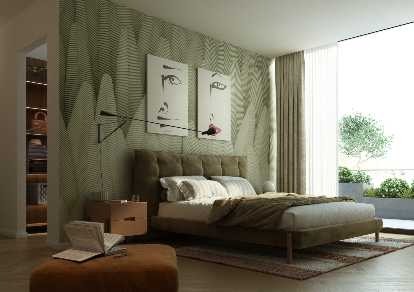 Green Bedroom Interior project