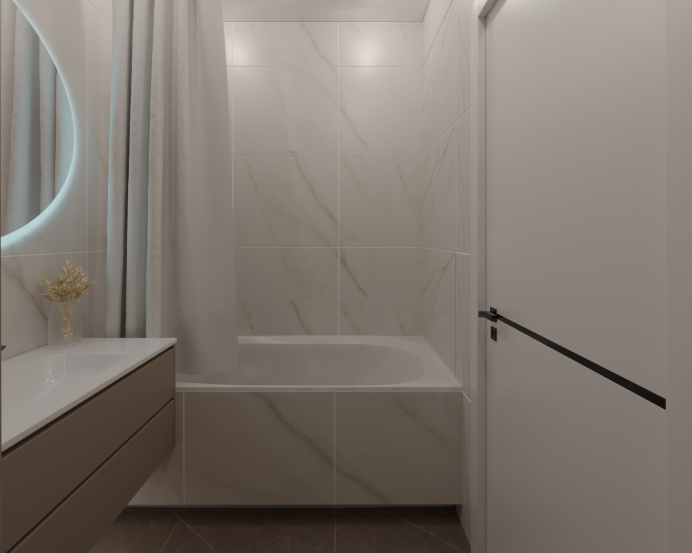 Визуализация ванной комнаты 4,3м2