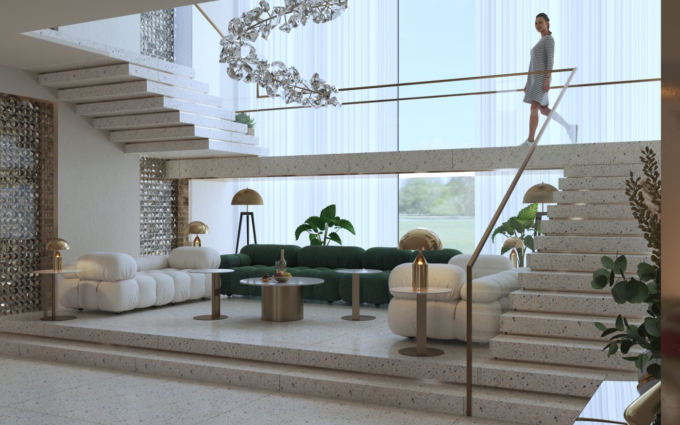 Contemporary staircase area