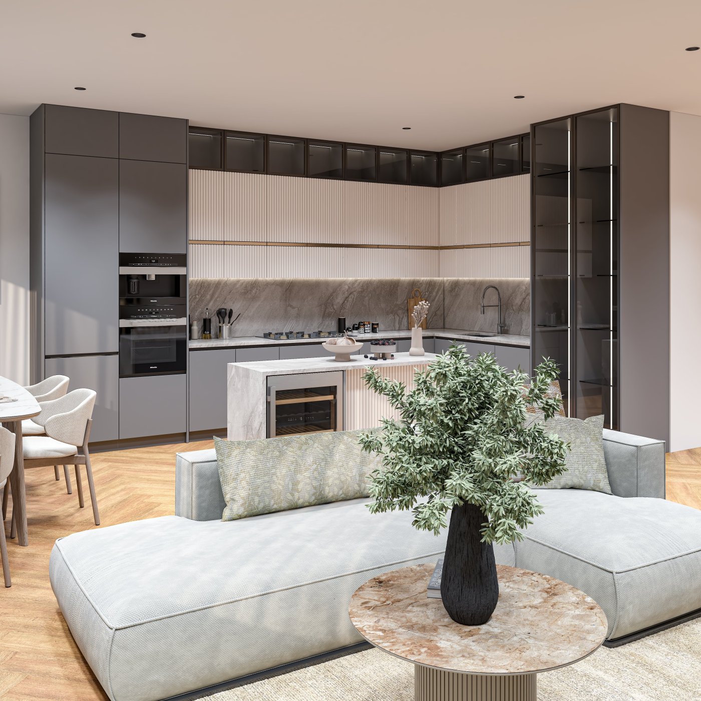 Living room | Kitchen Interior design&visualiation