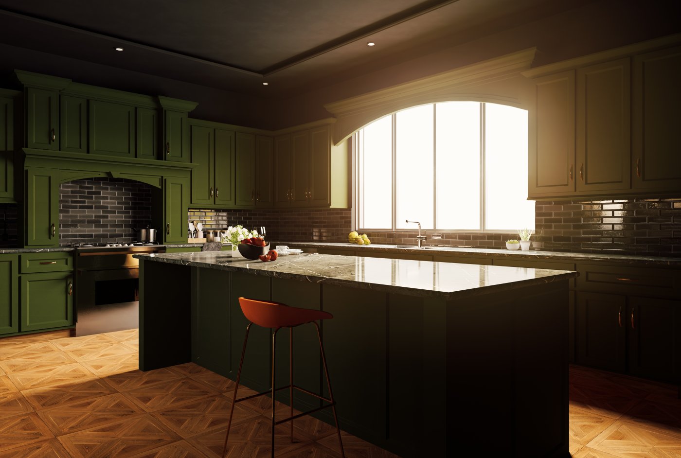 Tranquil Olive Kitchen