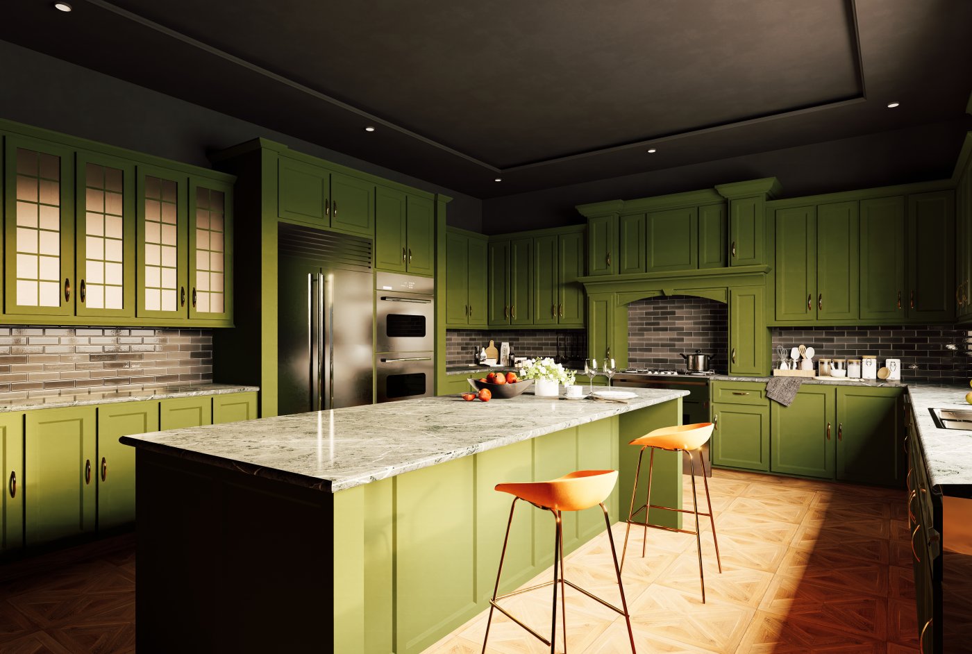 Tranquil Olive Kitchen