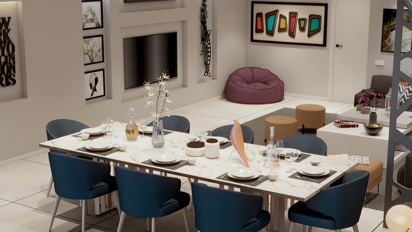 Living room and table with chairs in Alicante (Spain)