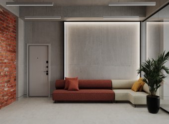 Office design in loft style.