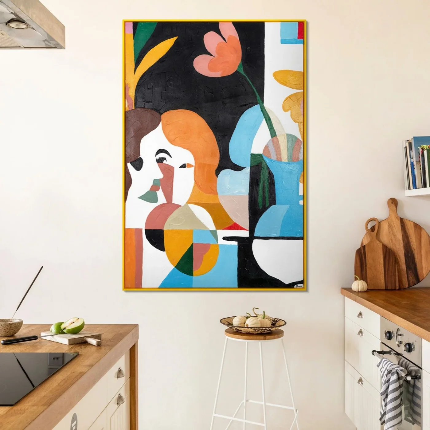 Bold colors, bold statements: the role of abstract portraits in modern interiors