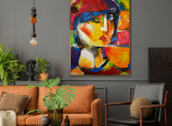 Bold colors, bold statements: the role of abstract portraits in modern interiors