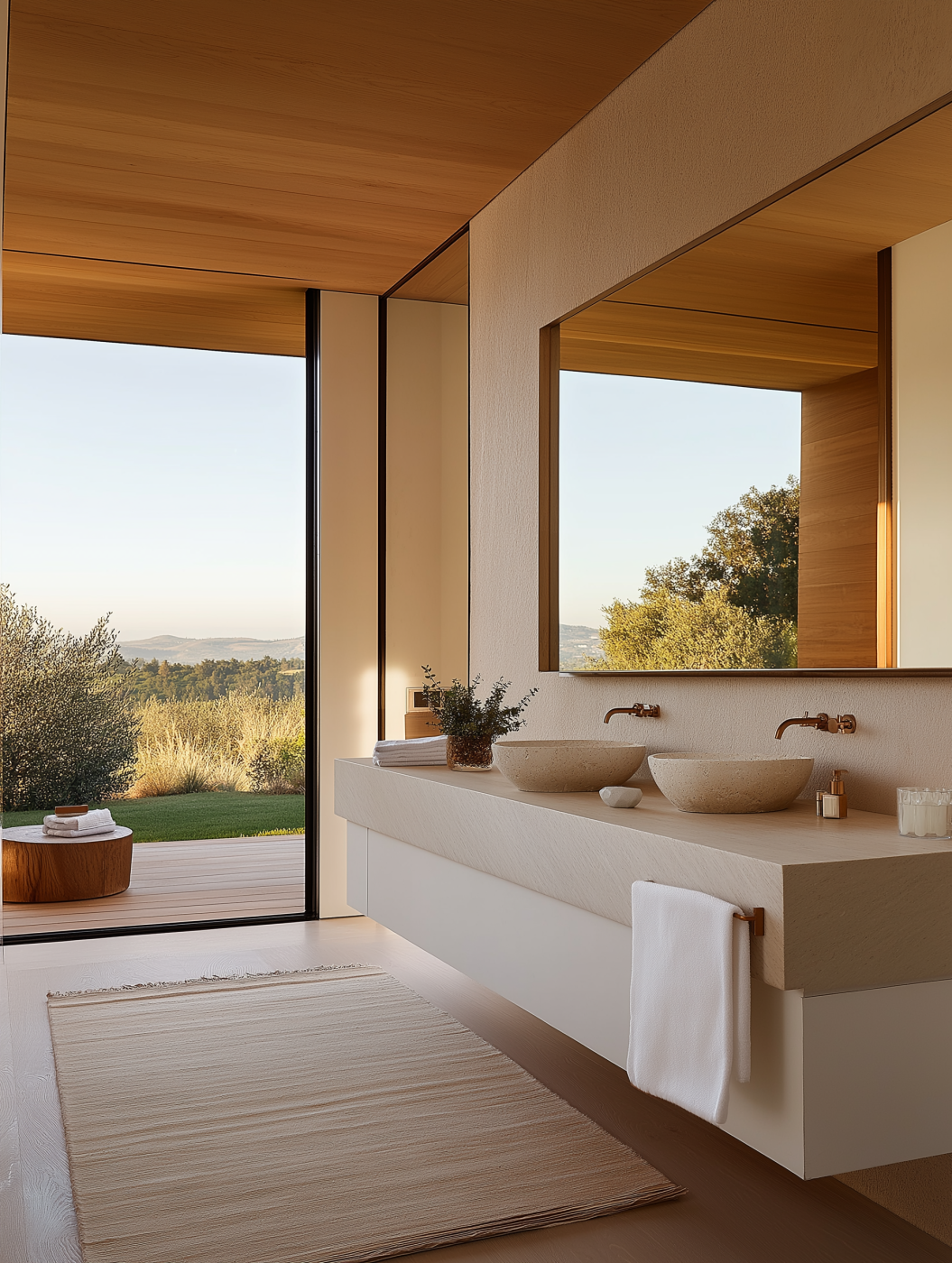 Bedroom and bathroom