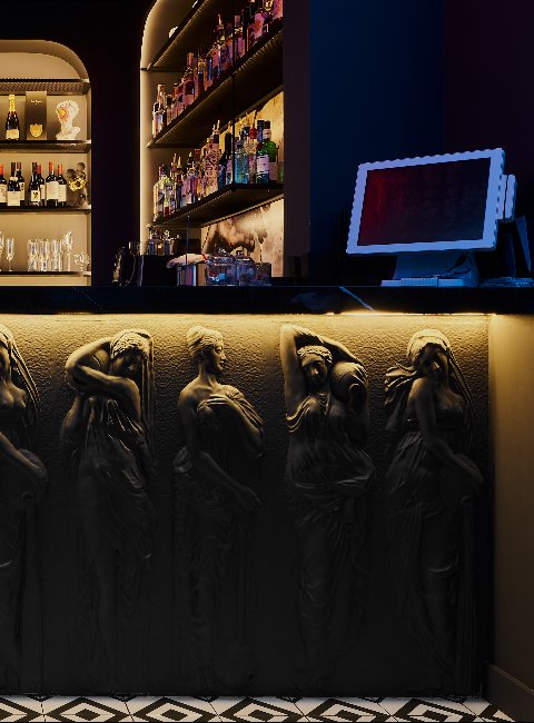 Antique motifs in a modern interior