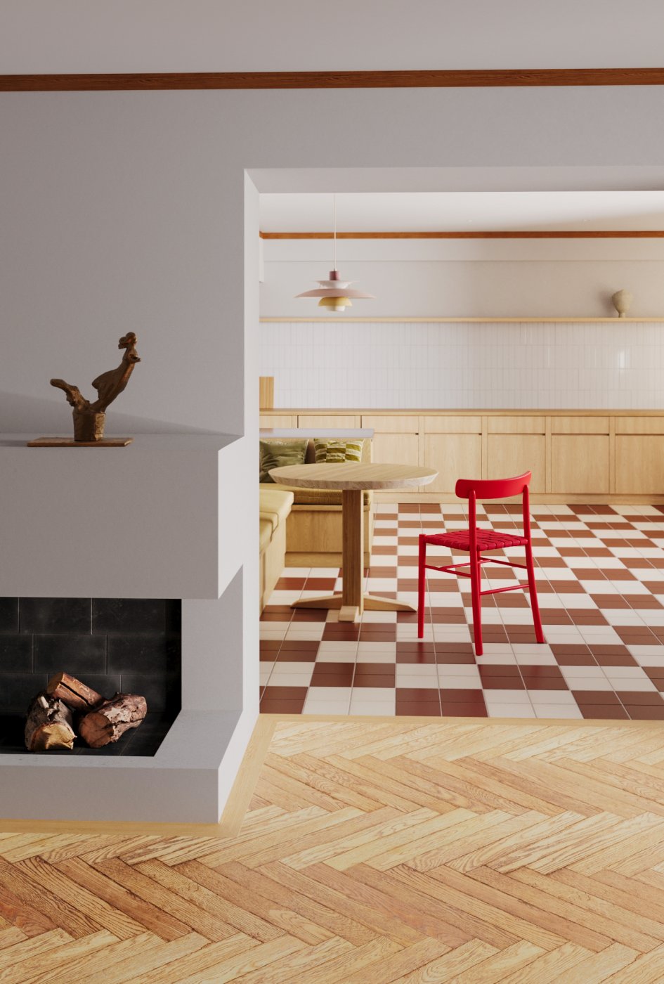 Scandi kitchen | reference 3D visualisation