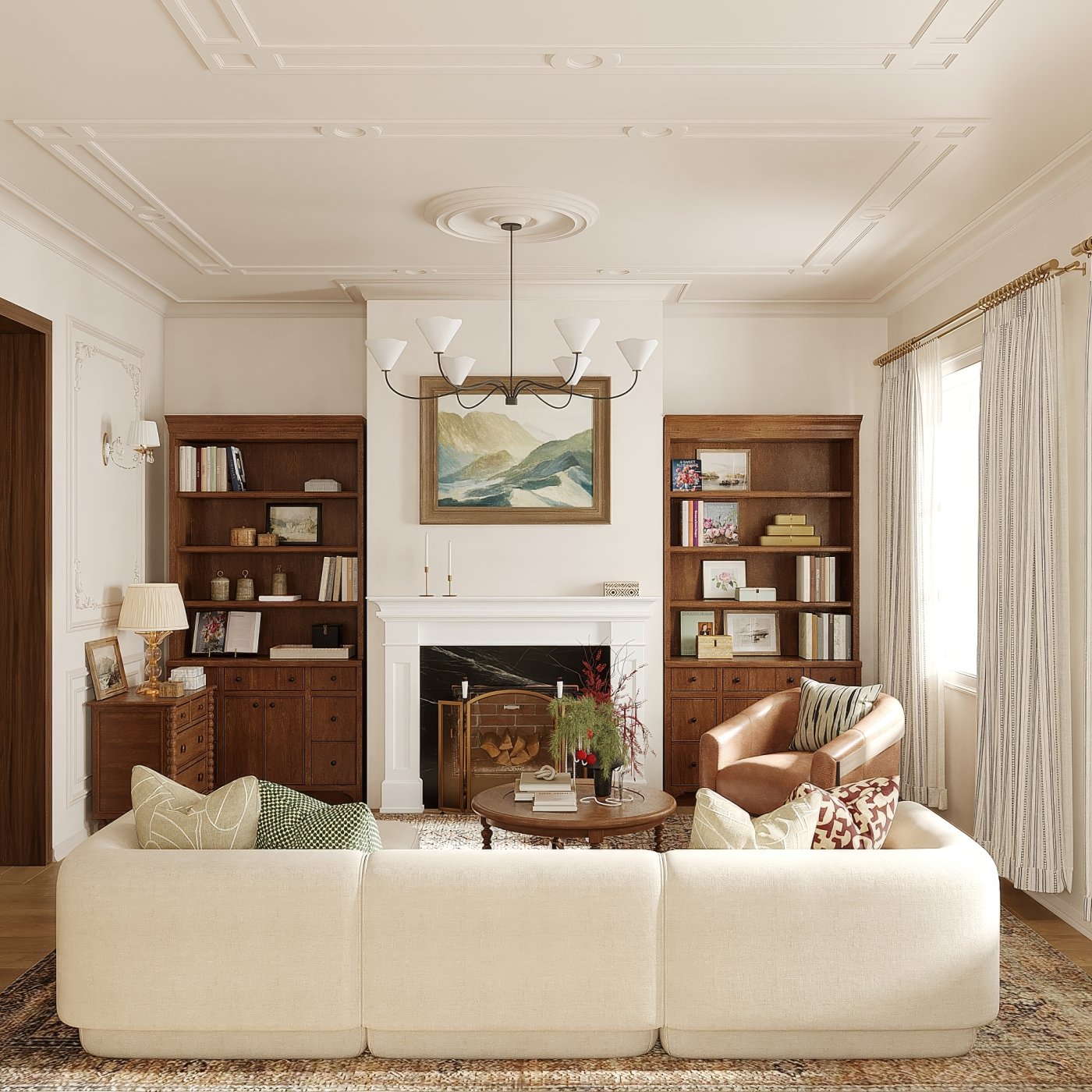 Classic Elegance Living & Dining Space