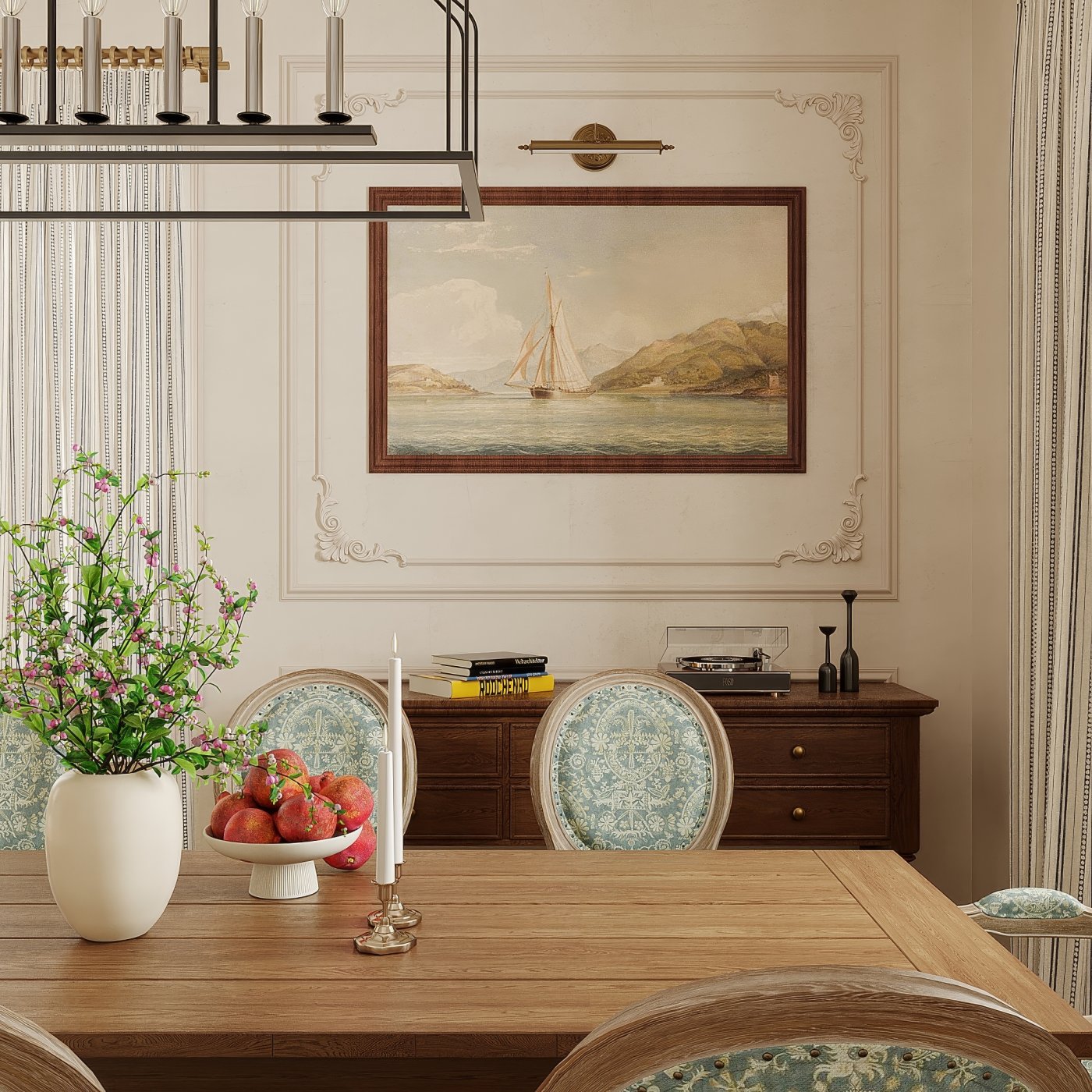 Classic Elegance Living & Dining Space