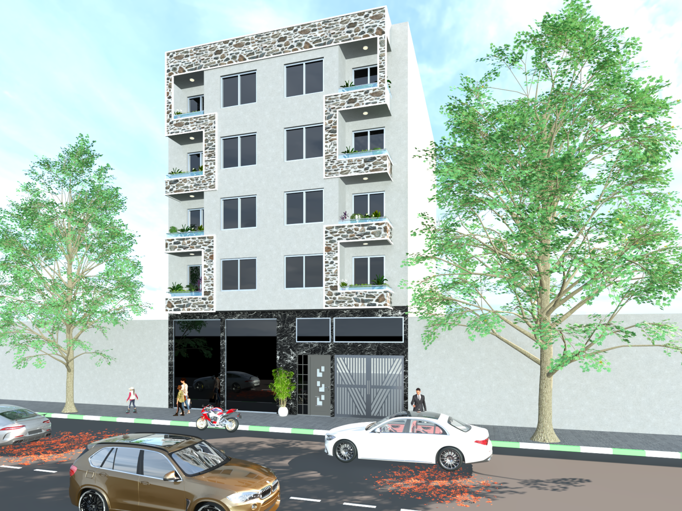 Modern R+4 Residential Building | Photorealistic 3D Architectural Visualization