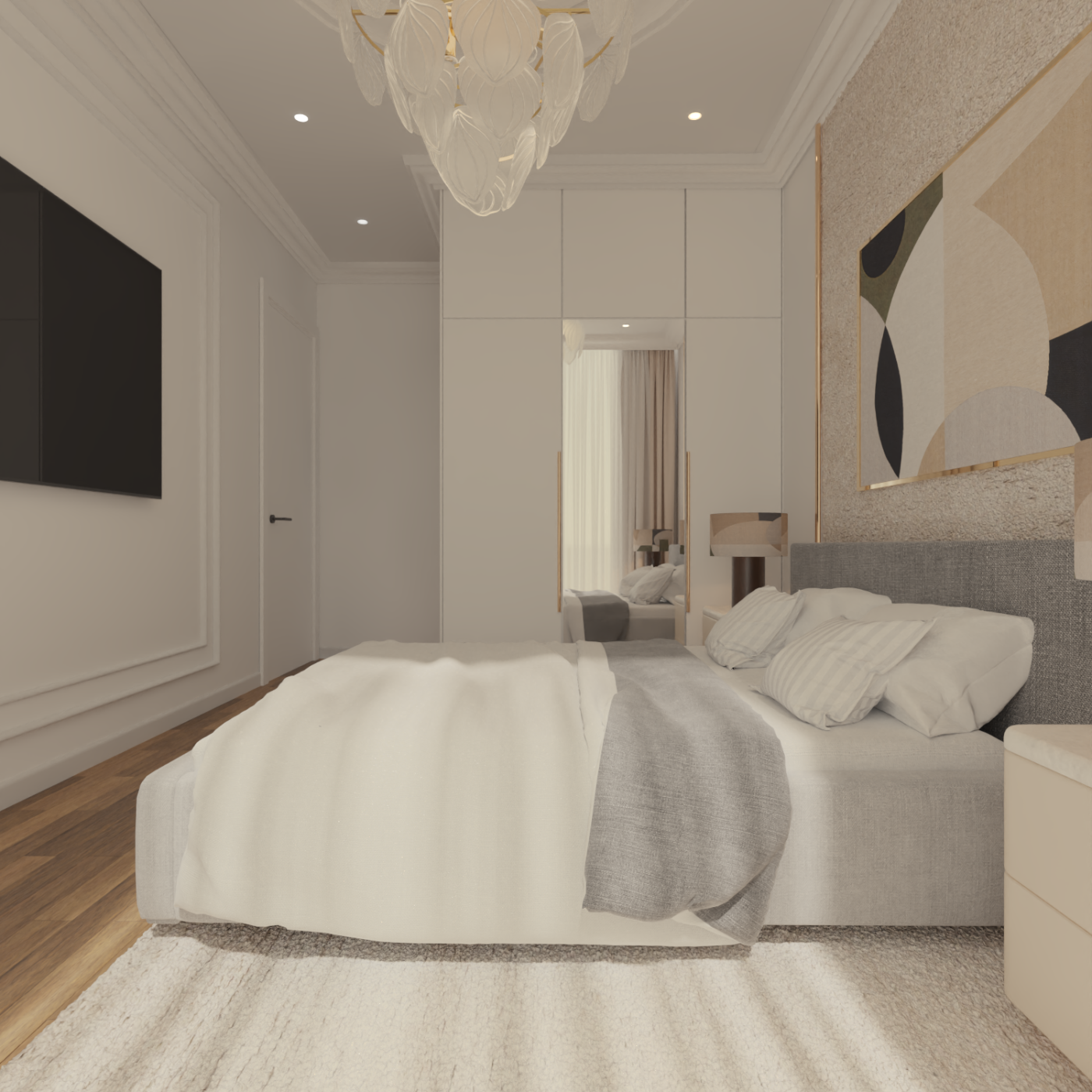 Modern Bedroom Interior 3D Scene