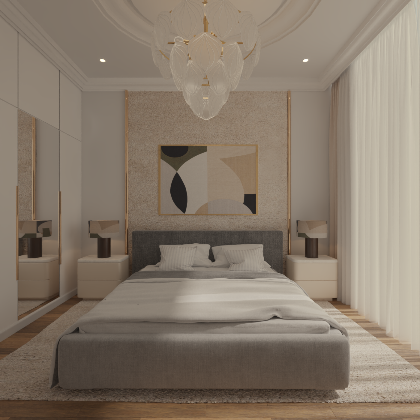 Modern Bedroom Interior 3D Scene