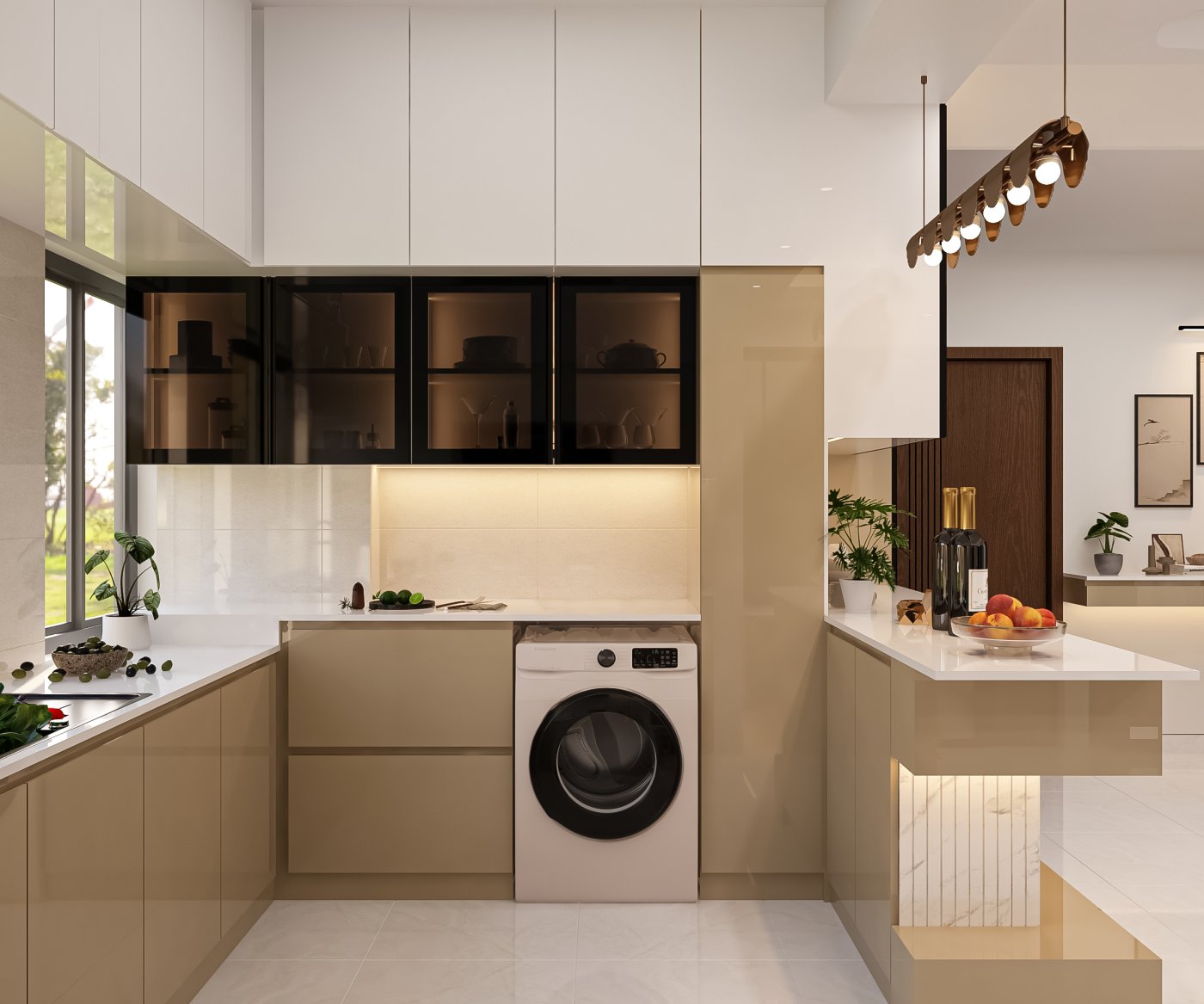 wet kitchen with dining