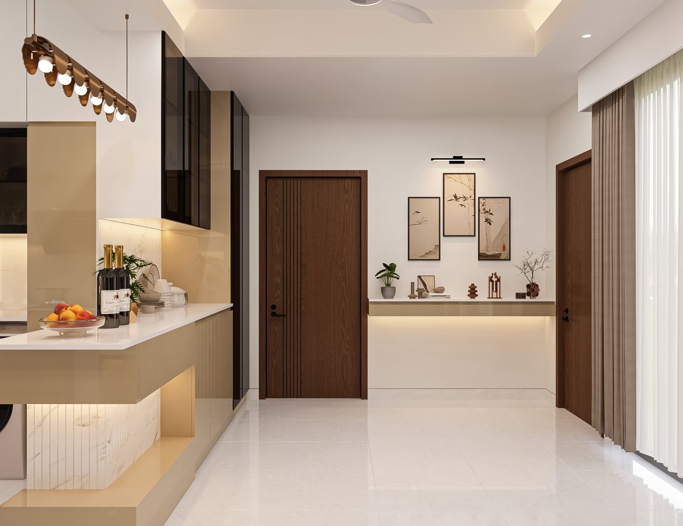 wet kitchen with dining