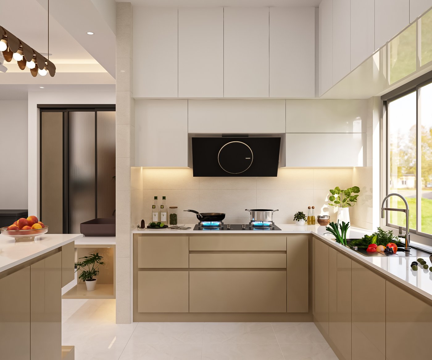 wet kitchen with dining