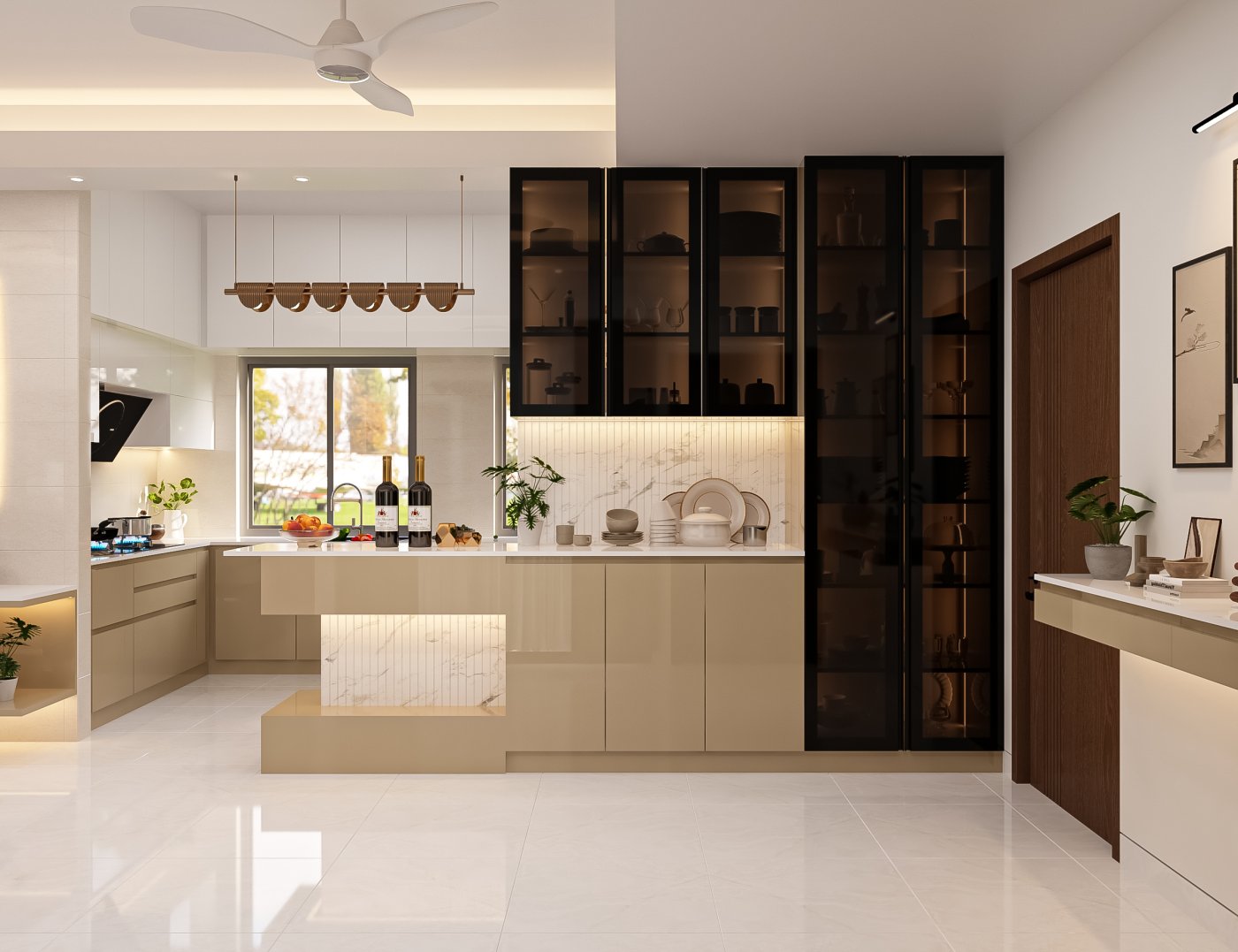 wet kitchen with dining